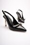 Stylish Buckle Pointed Toe Thin Heeled Ankle Strap Women's Shoes - 4