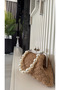 Handmade Wicker Pearl Vintage Shoulder Bag Clutch - 5
