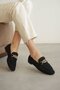 Women's Black Buckle Detailed Shoes Tr27Ms02A