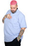 Mode XL Large Size Men's Classic Pique Polo Neck T-Shirt with Pockets 20552 Lila - 3
