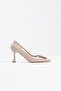 Nora Women's Beige Patent Leather Shoes - 5