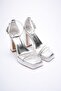 Women's Silver Heeled Sandals Tr12My01E - 2