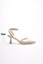 Women's Beige Patent Leather Heeled Shoes Tr03Ms02C - 4