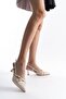 Perla Women's Beige Heeled Shoes - 4