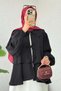 Balloon Sleeve Baby Collar Tunic 2370 - Black