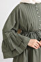 Ribbed Tunic with Flywheel Sleeves Y0104 - Khaki - 5