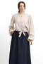 Molly Nelly Women's Tie-Up Balloon Sleeve Shirt - 6