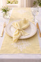 Spring Elegance Embossed Printed Runner 40X140 & Set of 6 Napkins 38X38 with Ties - 2
