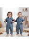 Basic Baby Girl and Boy Denim Overalls with Pockets and Collar ****It Is Recommended to Order One Size Larger**** - 4