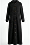Hooded Full Length Cashmere Coat 0234-04 Black - 6