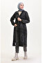Ethnic Patterned Button Transitional Coat 2500-05 Khaki Anthracite - 4