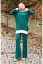 Knitwear Pearl Detailed Tunic Trousers Double Suit 1011-01 Petrol