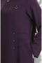 Large Size Metal Bead Zippered Ferace 6148-03 Plum - 5