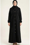Hooded Full Length Cashmere Coat 0234-04 Black - 3