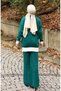 Knitwear Pearl Detailed Tunic Trousers Double Suit 1011-01 Petrol - 6
