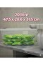 Set of 12 20 Liter (20X12) Horizontal Food Storage Containers with Plastic Locking Lids Kitchen Interior-Exterior Organizer - 2