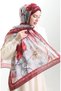 Hanzade French Silk Shawl 70330-10 Burgundy Gray - 2