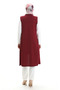 Seasonal Long Basic Vest Plus Size Mother Vest 8748-02 Claret Red - 6