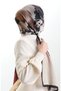 Karaca natural fiber shawl 82005-13 brown burgundy - 4