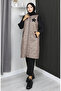 Hooded zippered quilted vest 5108-01 mink