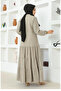 Tiered skirt jessica crepe abaya 0031-05 stone - 3