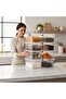 Set of 12 20 Liter (20X12) Horizontal Food Storage Containers with Plastic Locking Lids Kitchen Interior-Exterior Organizer - 6