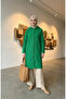 Hooded Buttoned Winter Cap 2251-03 Green - 2
