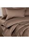 Brown Cotton Satin Double Duvet Cover Set - 2