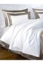 King Size Cotton Satin White Brown Cornered Duvet Cover Set - 2