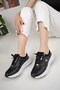 Orthopedic Comfort Women's Sneakers - Lace-Up Sneakers, Black/White - 3