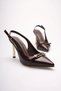 Women's Bitter Brown Buckle Heeled Shoes Tr08Ms34C - 2