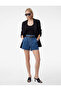 High Waist Pocketed Cotton Belted Denim Shorts