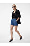 High Waist Pocketed Cotton Belted Denim Shorts - 2