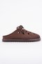 Shammy Suede Leather Perforated Lace-Up Daily Comfortable Closed-Front Women's Slippers - 3
