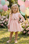 Baby Girl Special Occasion Dress with Flower Detail Bolero and Hair Accessory 6-12-18-24 Months 35371Pr