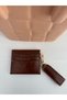Women's Bow Detailed Shiny Faux Leather Card Holder with Keychain - 4