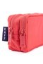Kaff 01105 New Season Coral Color Crinkle Fabric Double Compartment Pen Holder Pencil Case - 7