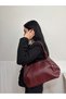 Women's Nilüfer Model Ruched Detail Faux Leather Shoulder Bag - 4