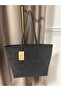 Women's Spring Model Zippered Double Handle Shopper Shoulder Bag - 2
