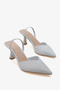 Sely Women's Silvery Transparent Heeled Shoes A003-K1442 - 2