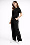 Women's Stoned Short Sleeve Elastic Waist Tie-Detail Two-Piece Set Ksd-8636
