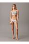 Women's White Sports Bra - Elastic Band, Minimal Design F3785E-100 - 3