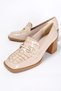 Odette Women's Buckle Crocodile Heeled Loafer A014-K303 - 8