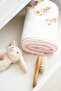 Pink Rabbit Embroidered Muslin Baby Blanket - 90X90 cm - 7