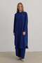 Plus Size Hakim Collar Basic Tunic Indigo