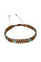 Certified Hematite Natural Stone Bracelet / Green & Bronze Coffee - Nazar & Kaygı & Huzur - 4