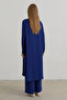 Plus Size Hakim Collar Basic Tunic Indigo - 4