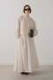 Viscose skirt shirt set beige