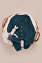 Baby Girl Boy Romper Long Sleeve Beret Embroidered Ribbed Knit Rompers