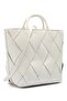 Women's Short and Long Strap Wide Diamond Cut Beige Shoulder Bag K60K613176-67U - 2